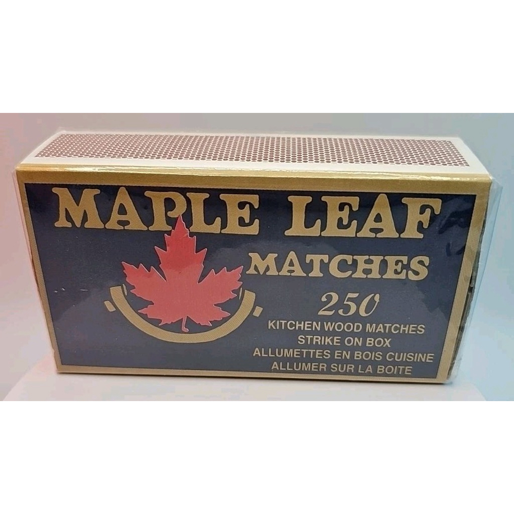 Vintage 250 Maple Leaf Matches Box Eddy Match Company Made In USA New Sealed